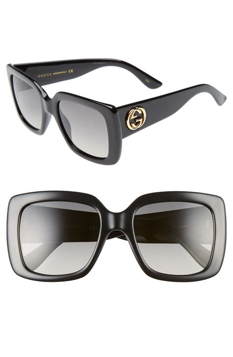 gucci tortoise sunglasses men's|Gucci 53mm square sunglasses.